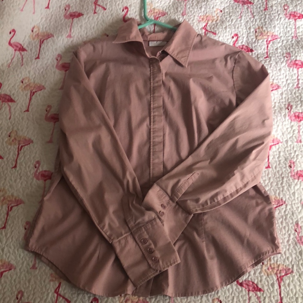 Blush Pink New York & Co button down shirt
